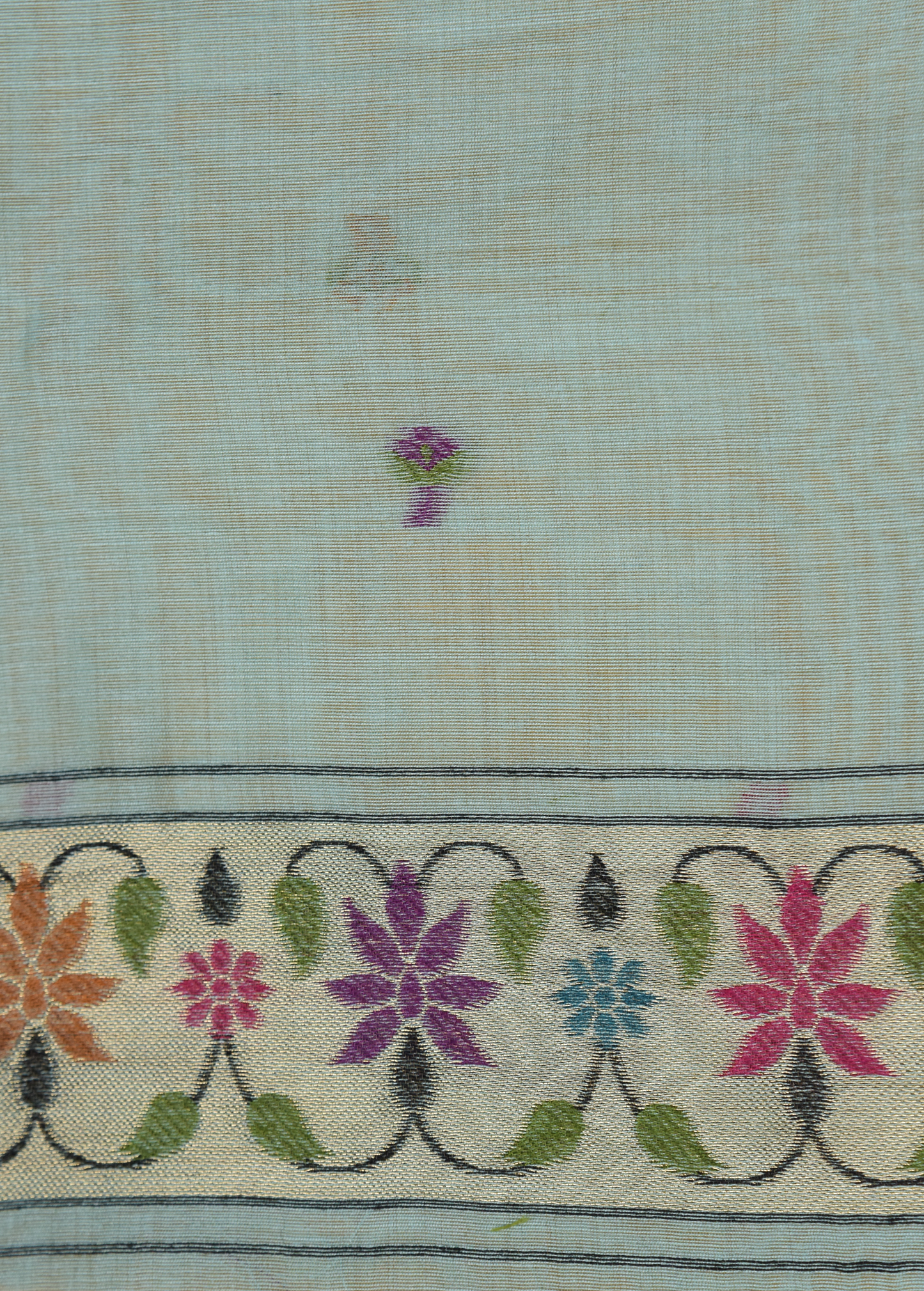 Blue Cotton Banarasi Saree