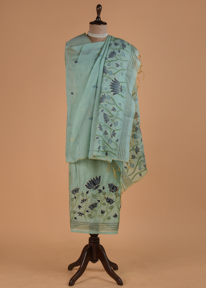 Blue Cotton Dress Material