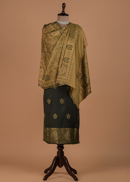 Green Pashmina Dress Material