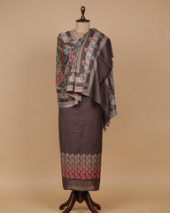 Brown Pashmina Dress Material