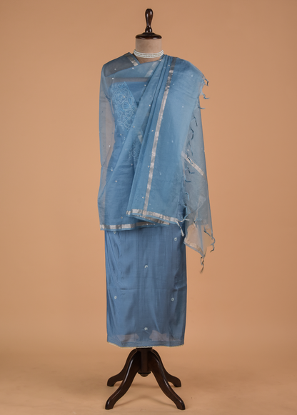 Blue Cotton Dress Material