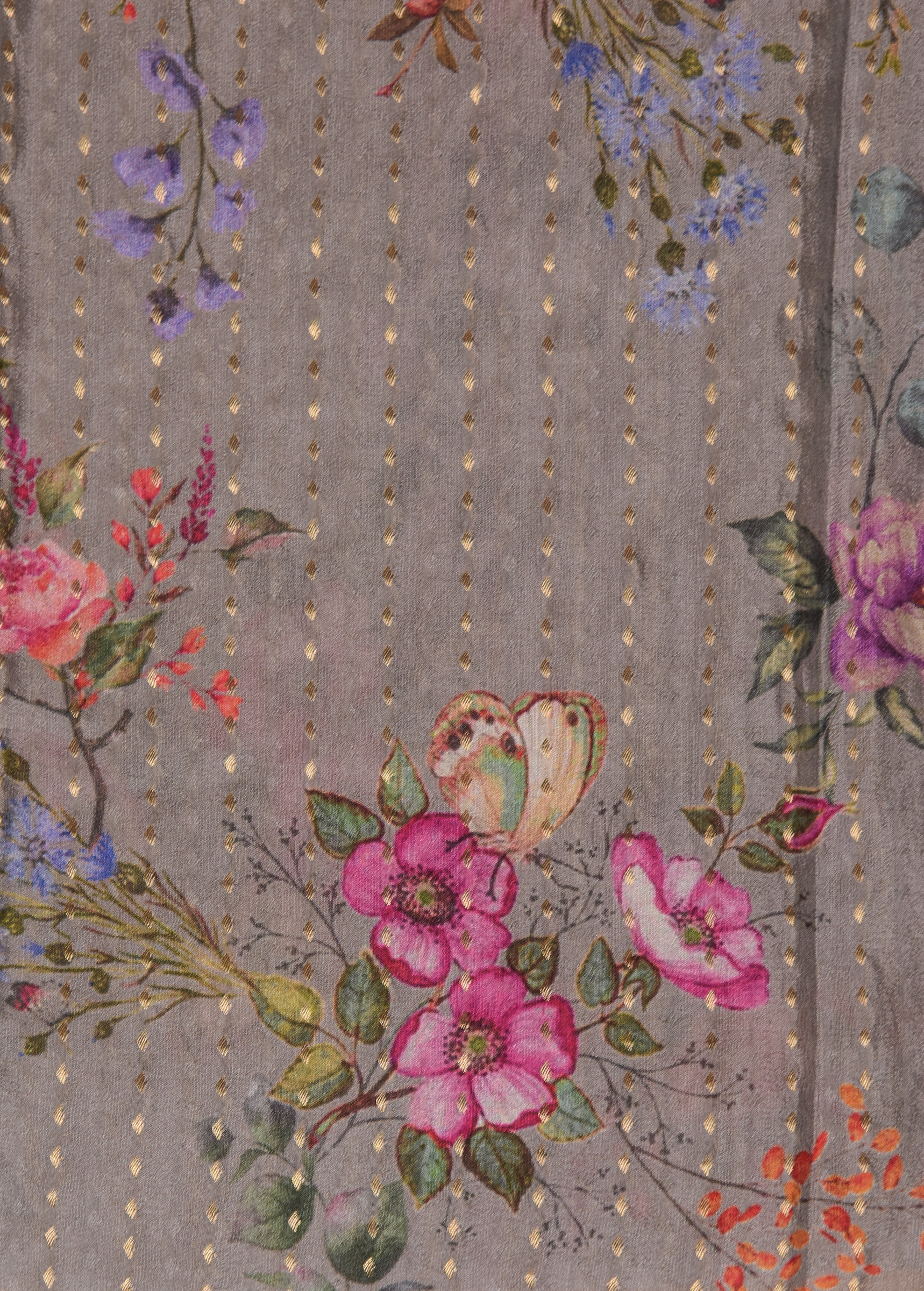 Multicolour Printed Chiffon Saree - Image 4 | Greenways Delhi