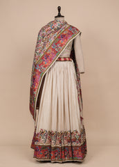 Cream Soft Silk Lehenga