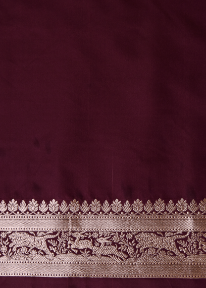 Wine Art Silk Banarasi Saree