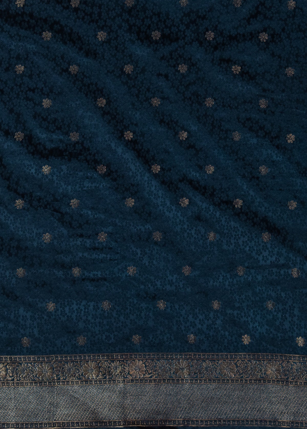 Blue Moroccan Silk Banarasi Saree