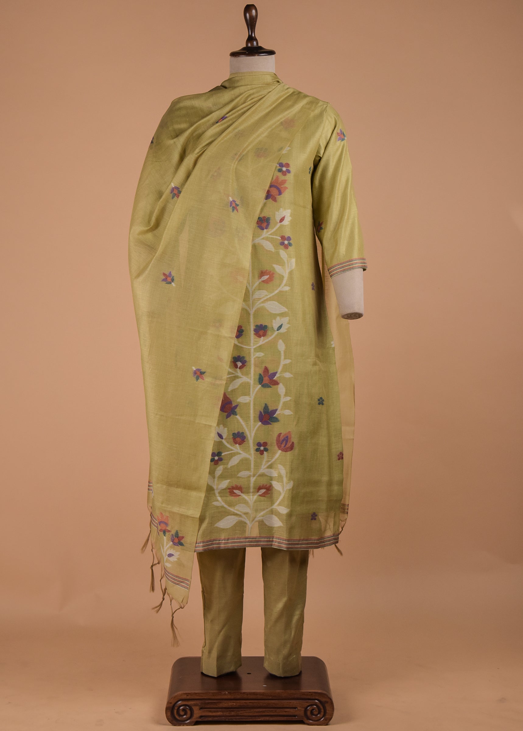 Green Cotton Straight Set