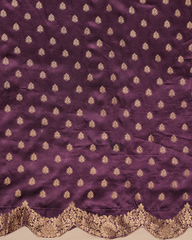 Purple Gajji Silk Bandhani Saree