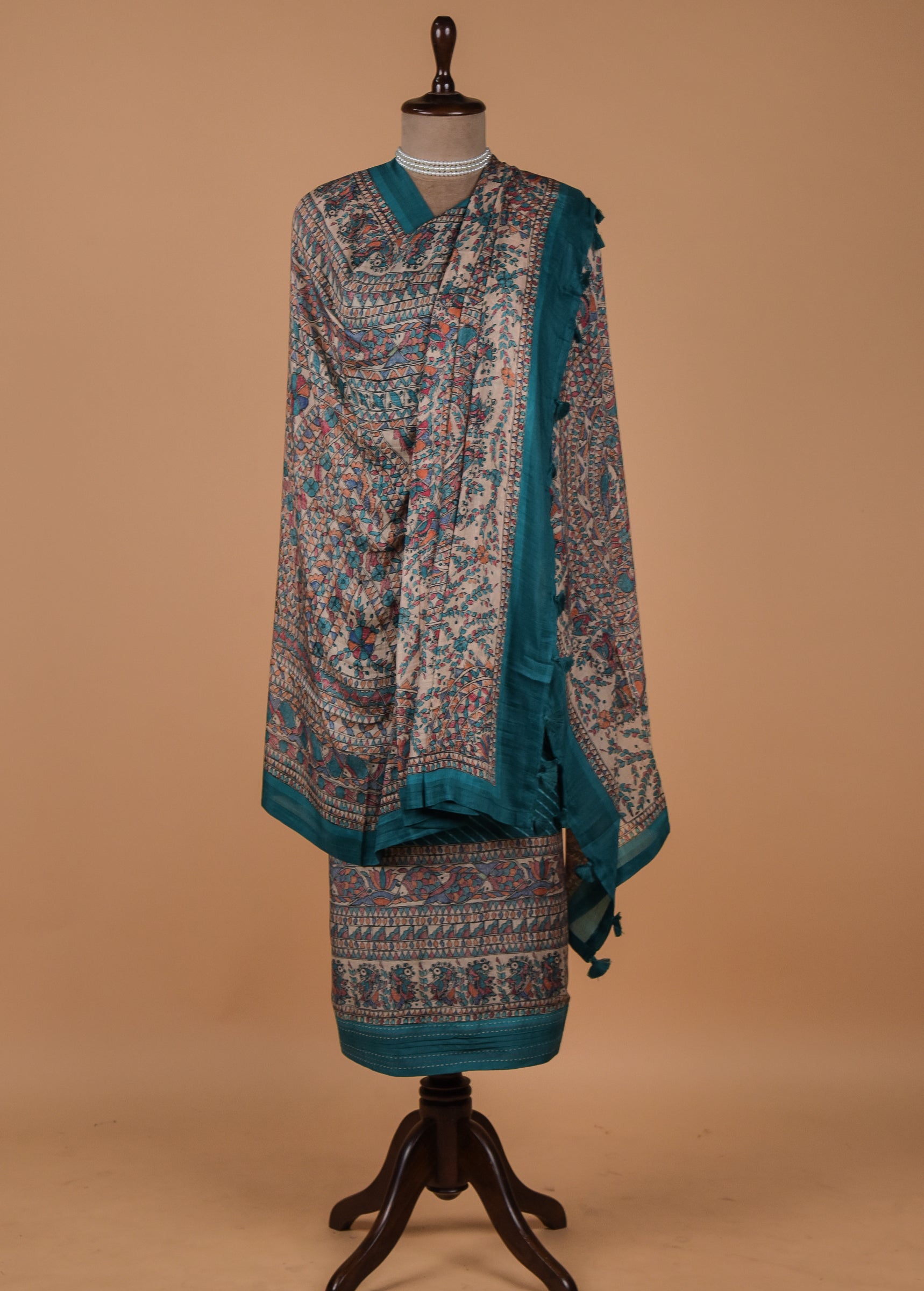 Blue Cotton Silk Dress Material