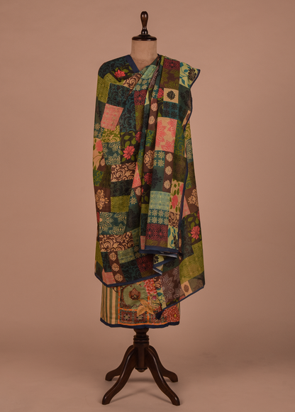 Multicoloured Mulmul Cotton Dress Material