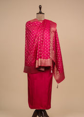 Pink Upada Silk Dress Material