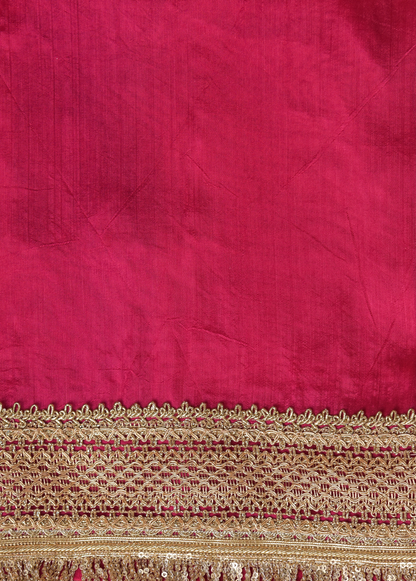 Pink Organza Embroidered Saree