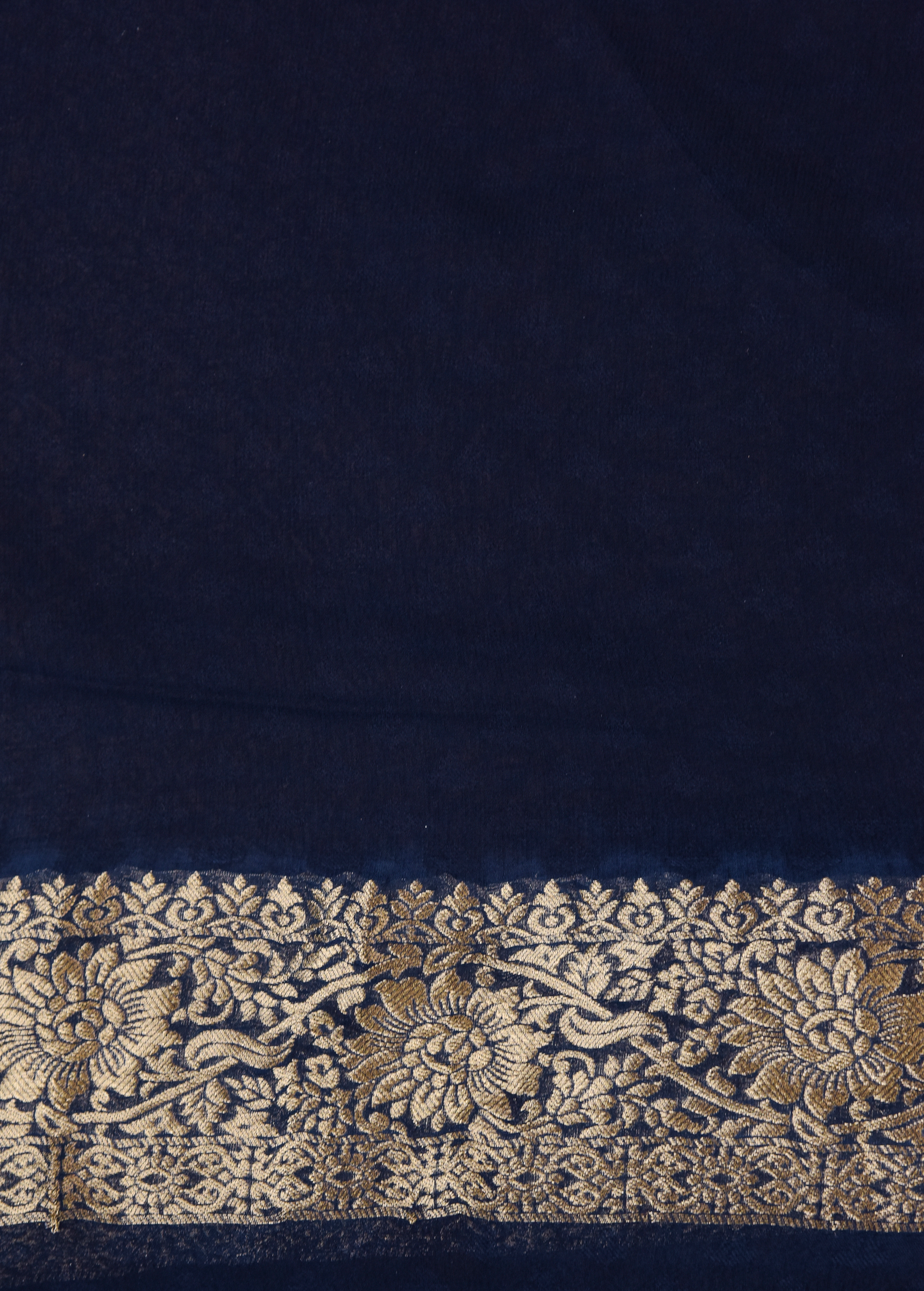Blue Hand Embroidered Banarasi Saree - Image 4 | Greenways Delhi