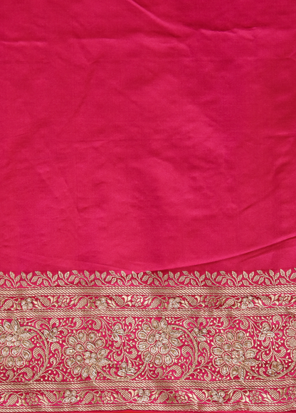 Pink Crepe Silk Banarasi Saree