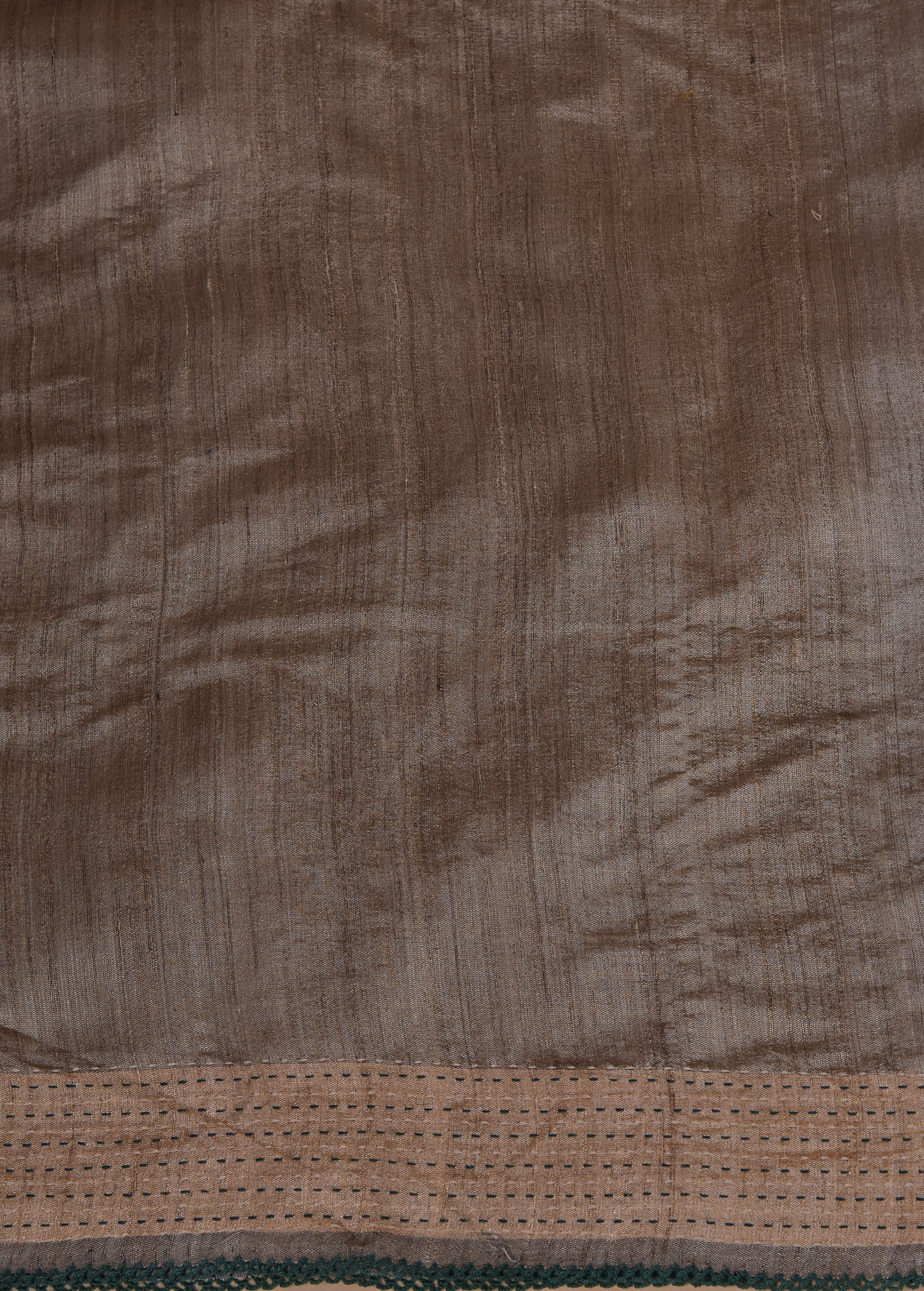 Green Handloom Tussar Embroidered Saree