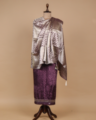 Purple Velvet Dress Material