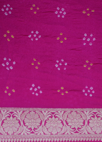 Pink Georgette Bandhani Saree