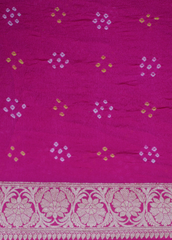 Pink Georgette Bandhani Saree