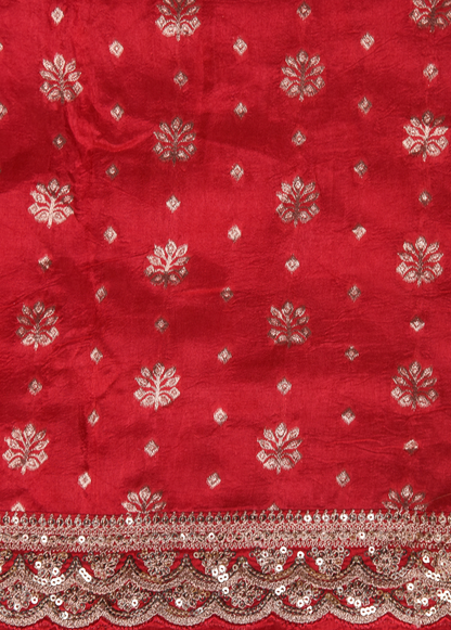 Red Georgette Banarasi Saree