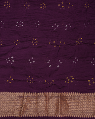 Purple Georgette Bandhani Saree