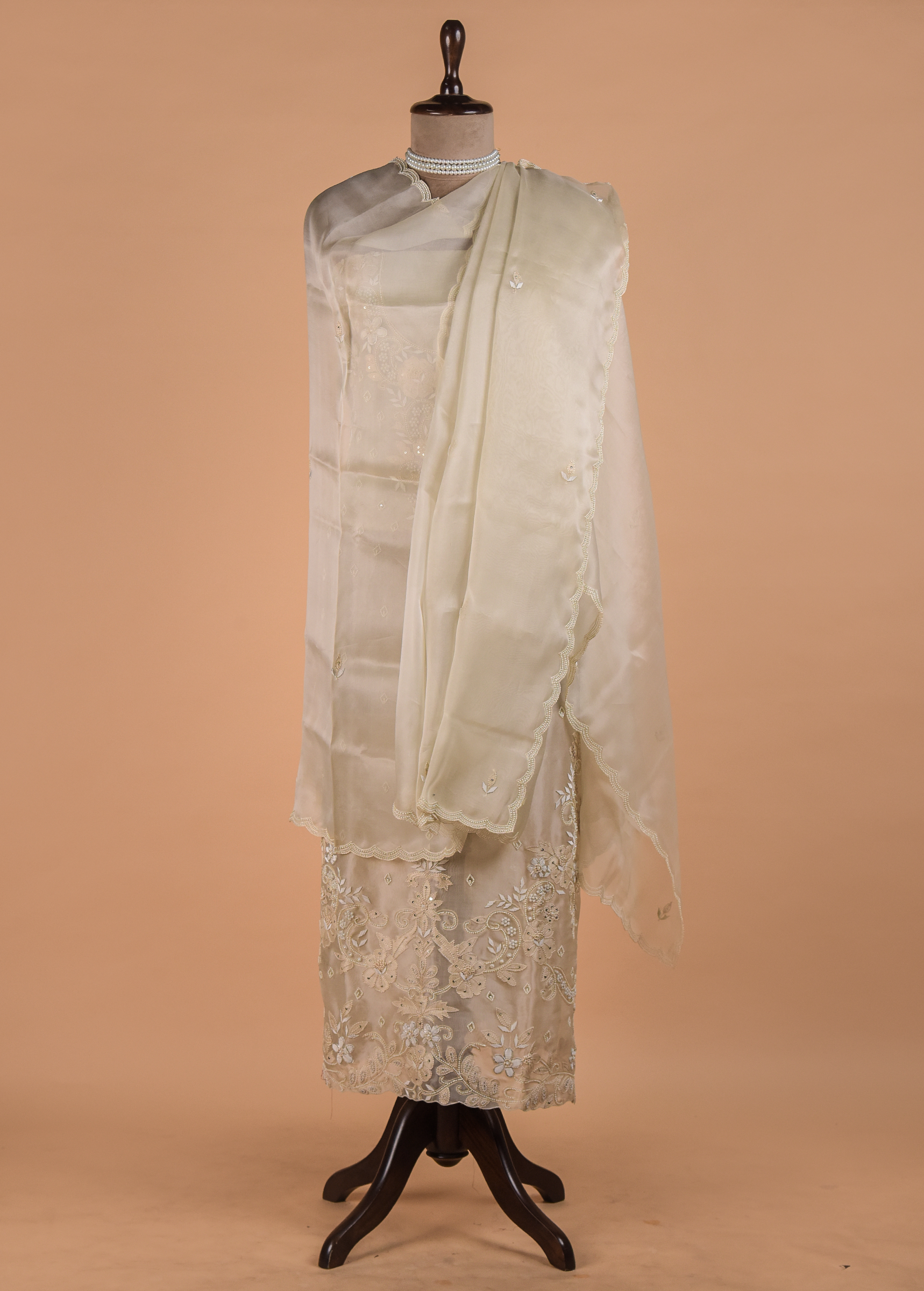 Silver Tissue Dress Material - Image 4 | Greenways Delhi