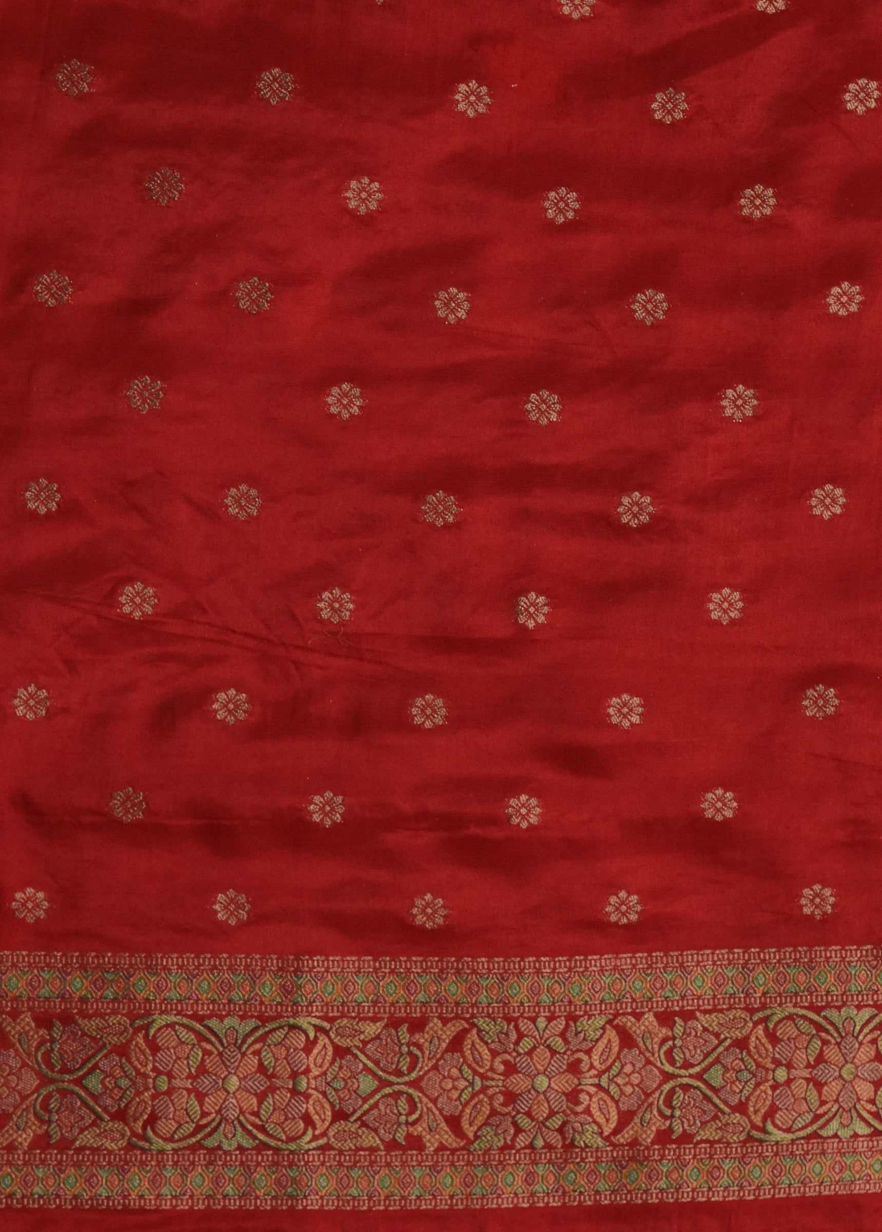 Red Moroccan Silk Banarasi Saree