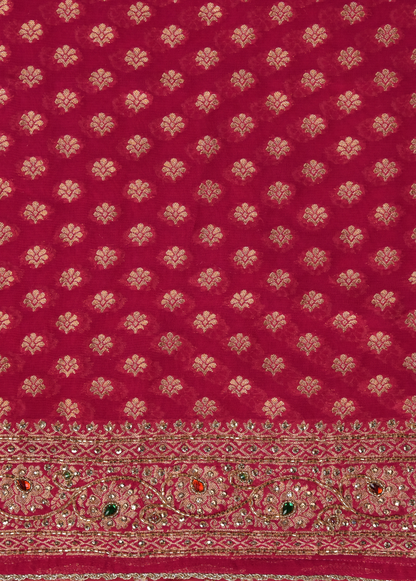 Pink Georgette Banarasi Saree