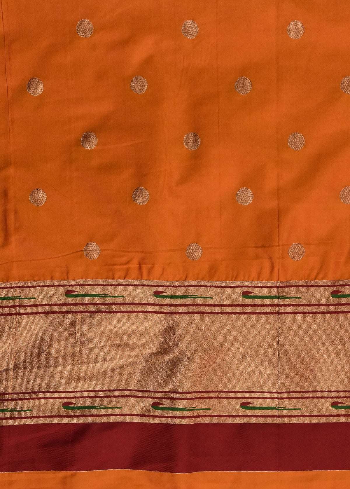 Orange Art Satin Banarasi Saree