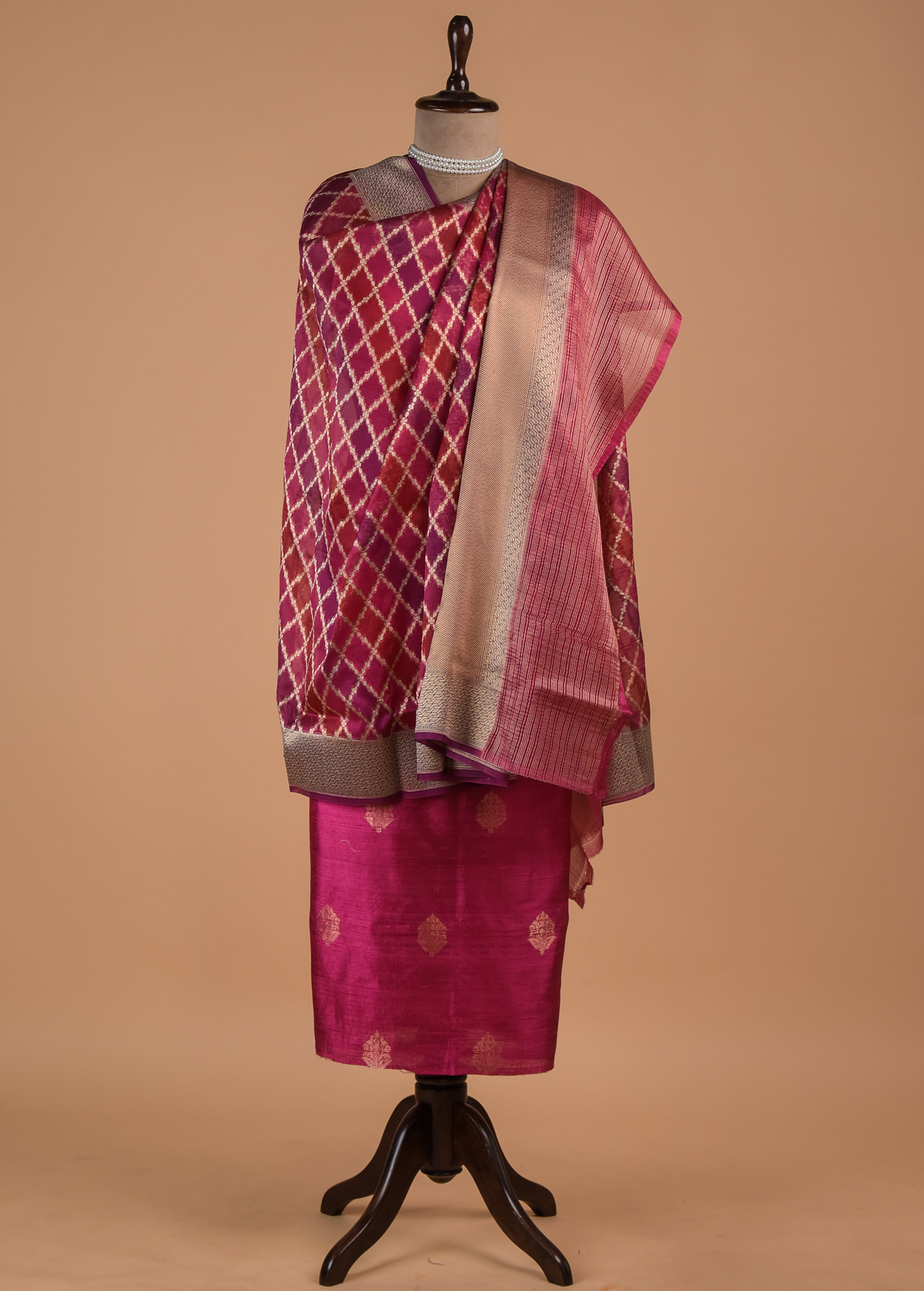 Pink Silk Dress Material