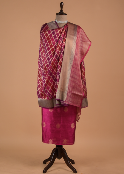 Pink Silk Dress Material