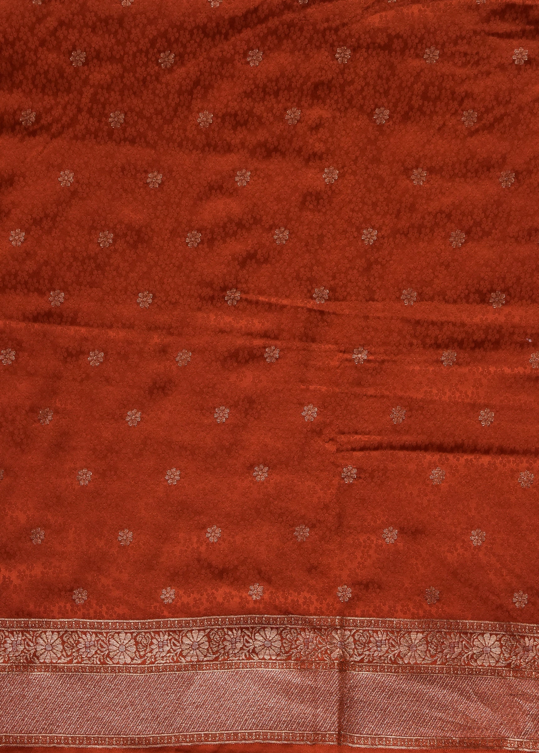 Rust Moroccan Silk Banarasi Saree