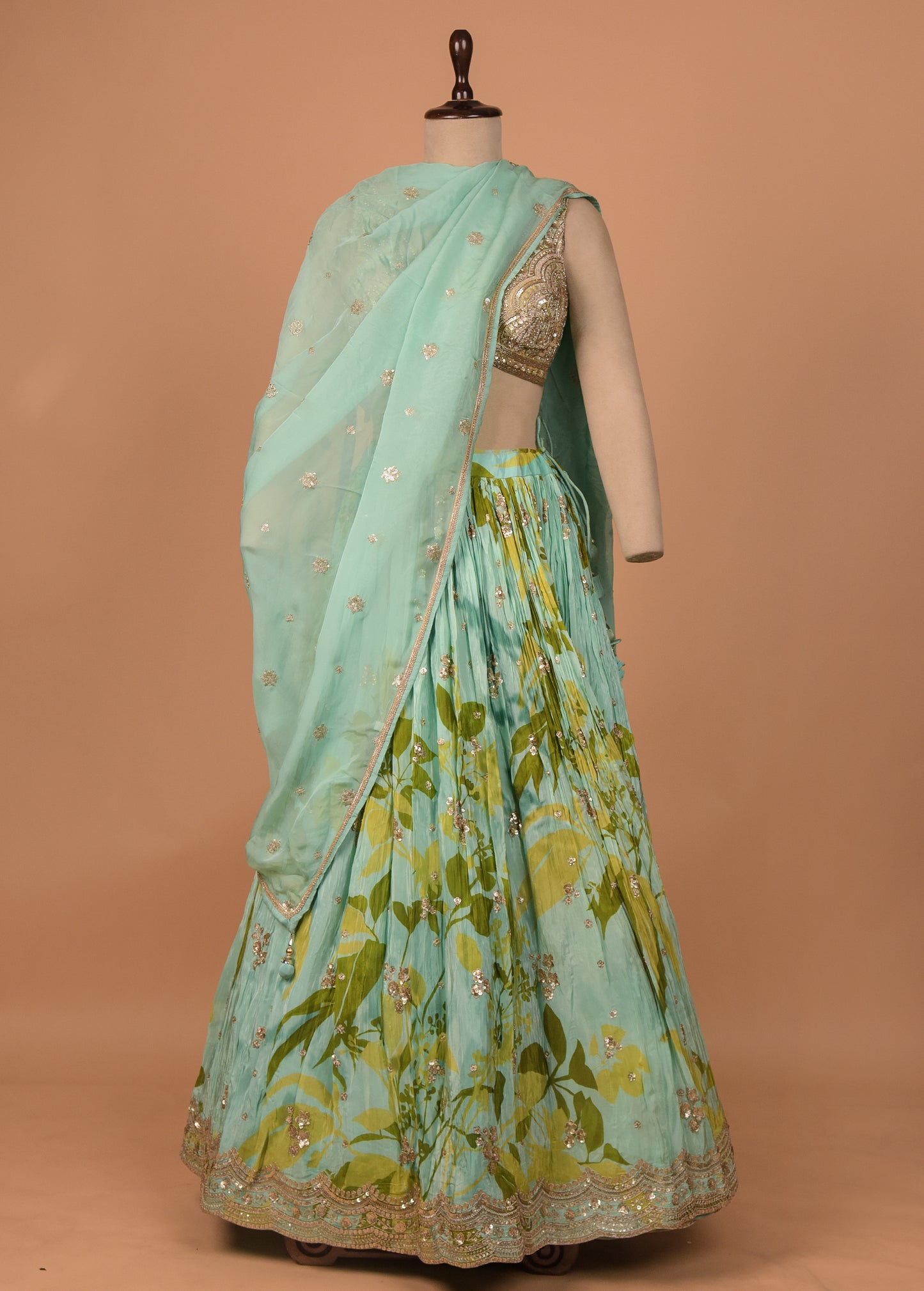 Blue Georgette Lehenga