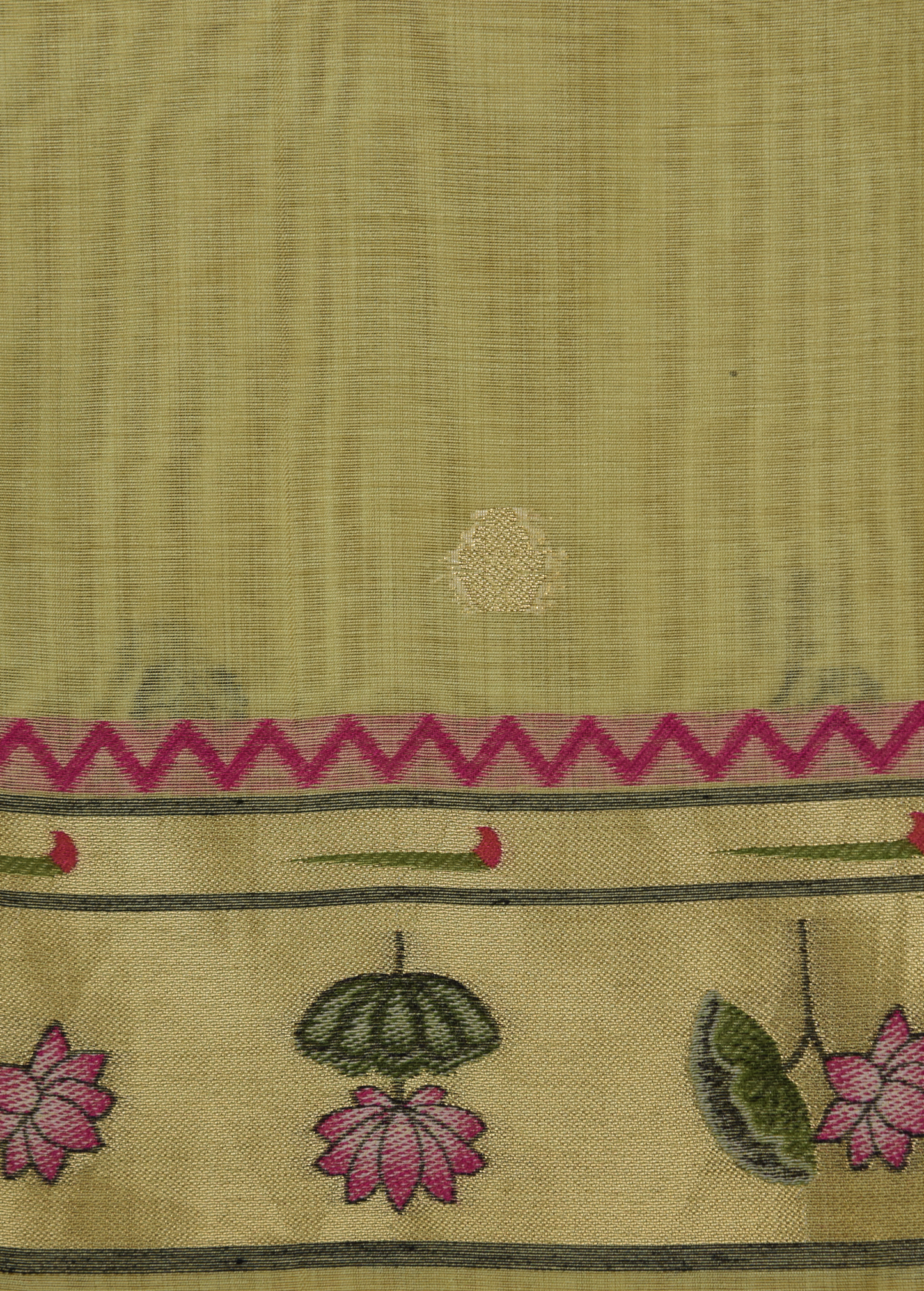 Green Cotton Banarasi Saree