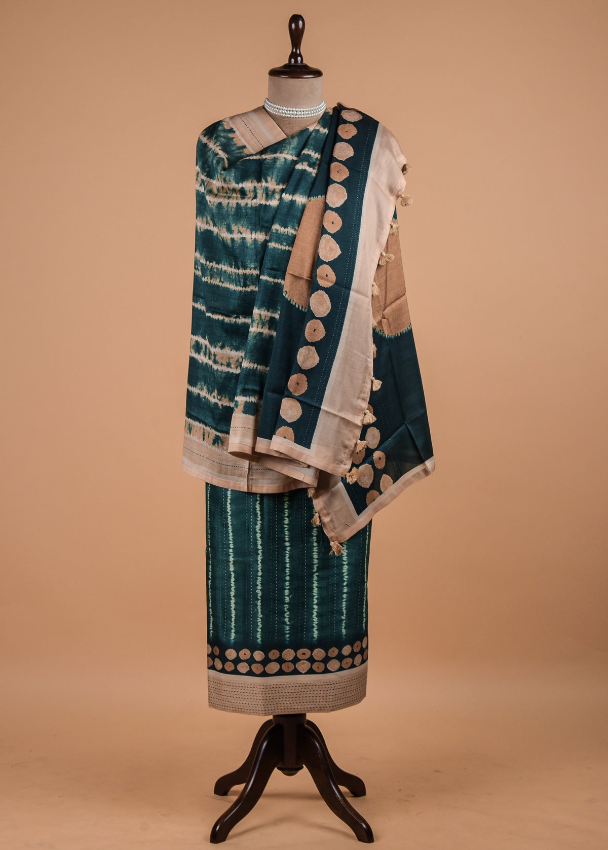 Blue Cotton Tussar Dress Material