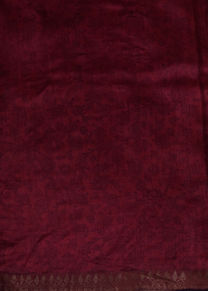 Purple Tussar Embroidered Saree