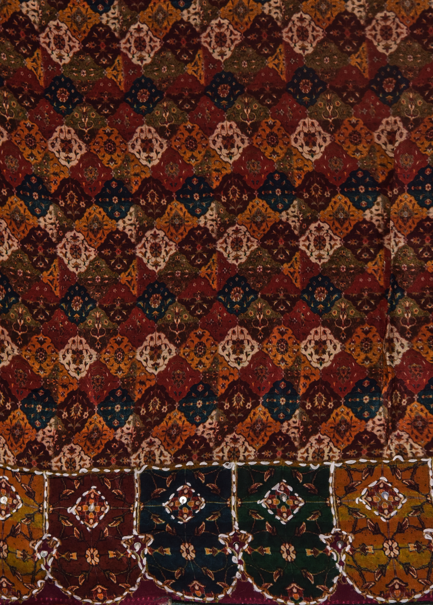 Red Crepe Embroidered Saree