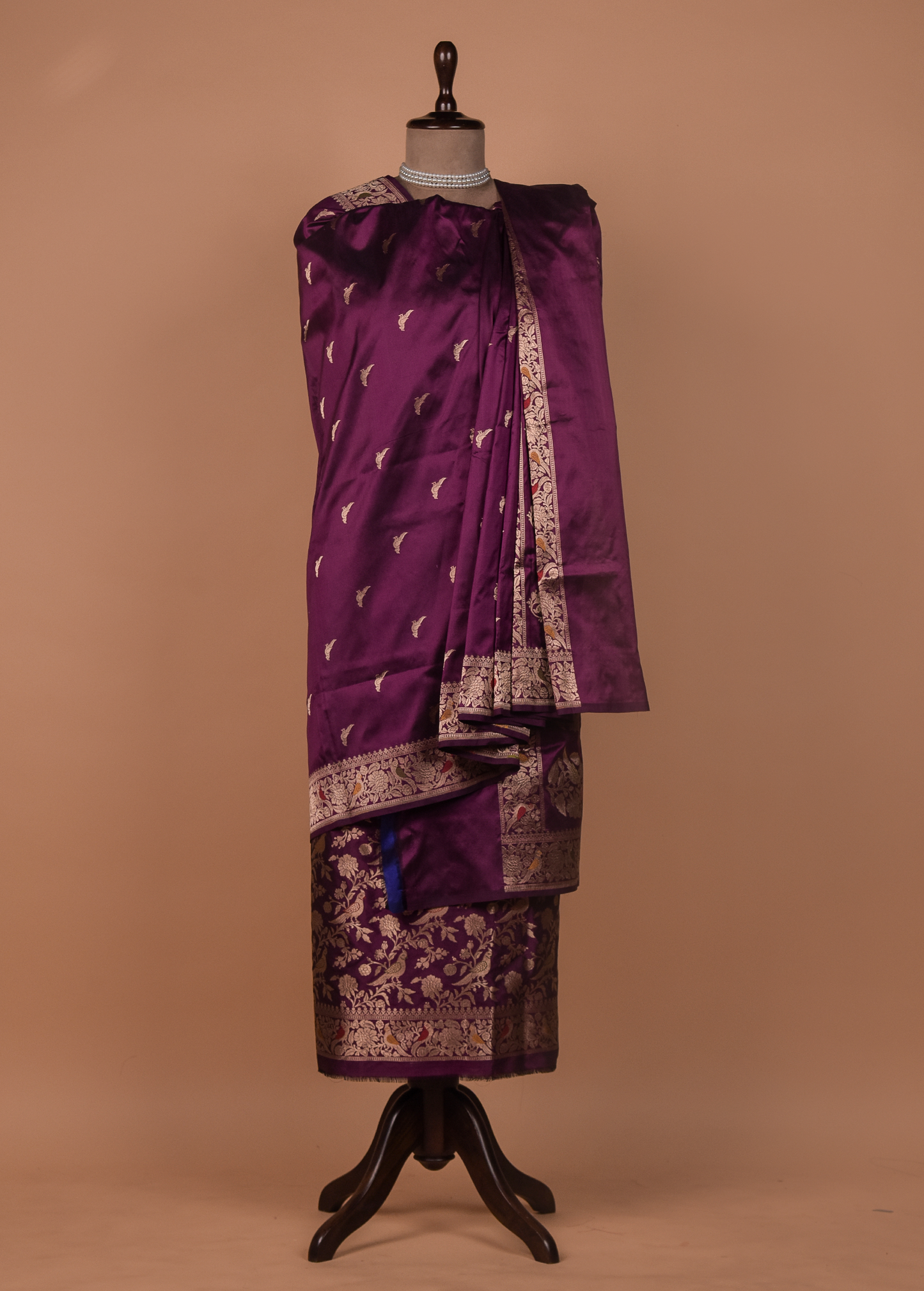 Purple Silk Dress Material