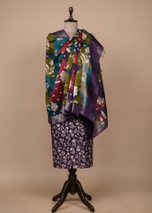 Purple Chanderi Dress Material