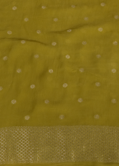 Green Georgette Bandhani Saree