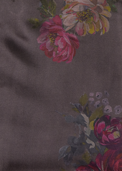 Purple Satin Printed Saree