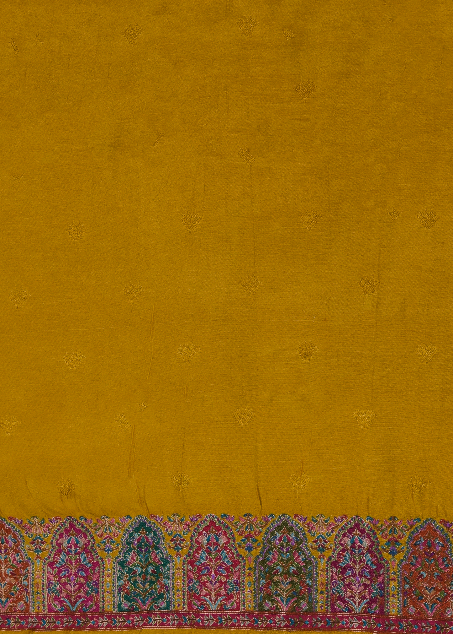 Yellow Silk Embroidered Saree