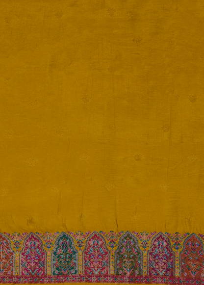 Yellow Silk Embroidered Saree