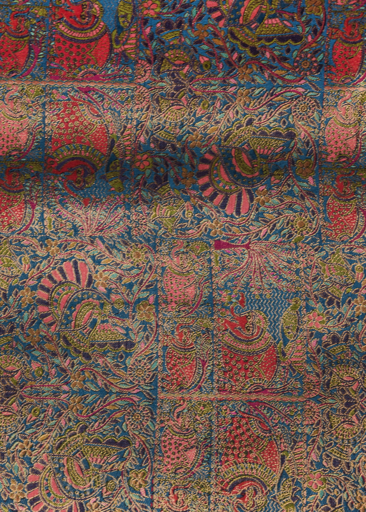 Blue Moroccan Silk Embroidered Saree