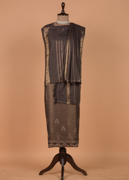 Grey Pashmina Dress Material