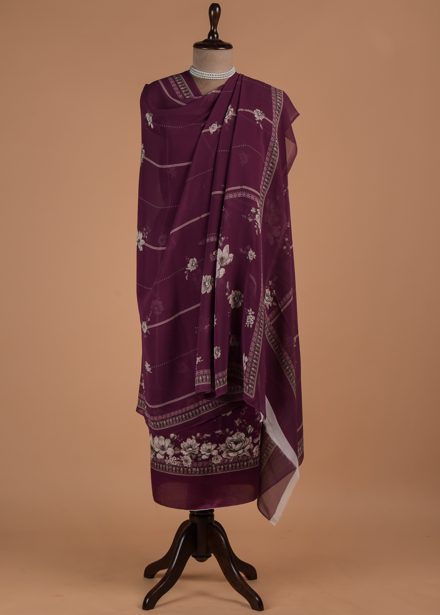 Purple Satin Dress Material