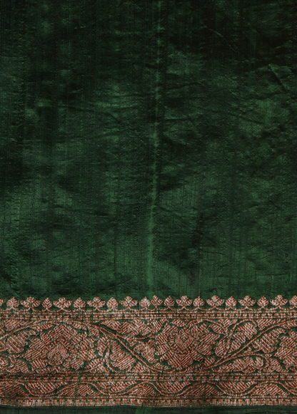 Red Tussar Silk Banarasi Saree