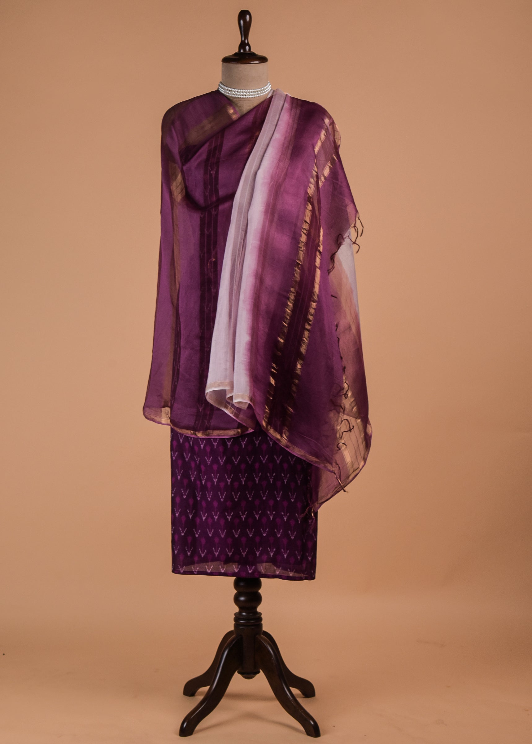 Pink Handloom Cotton Dress Material