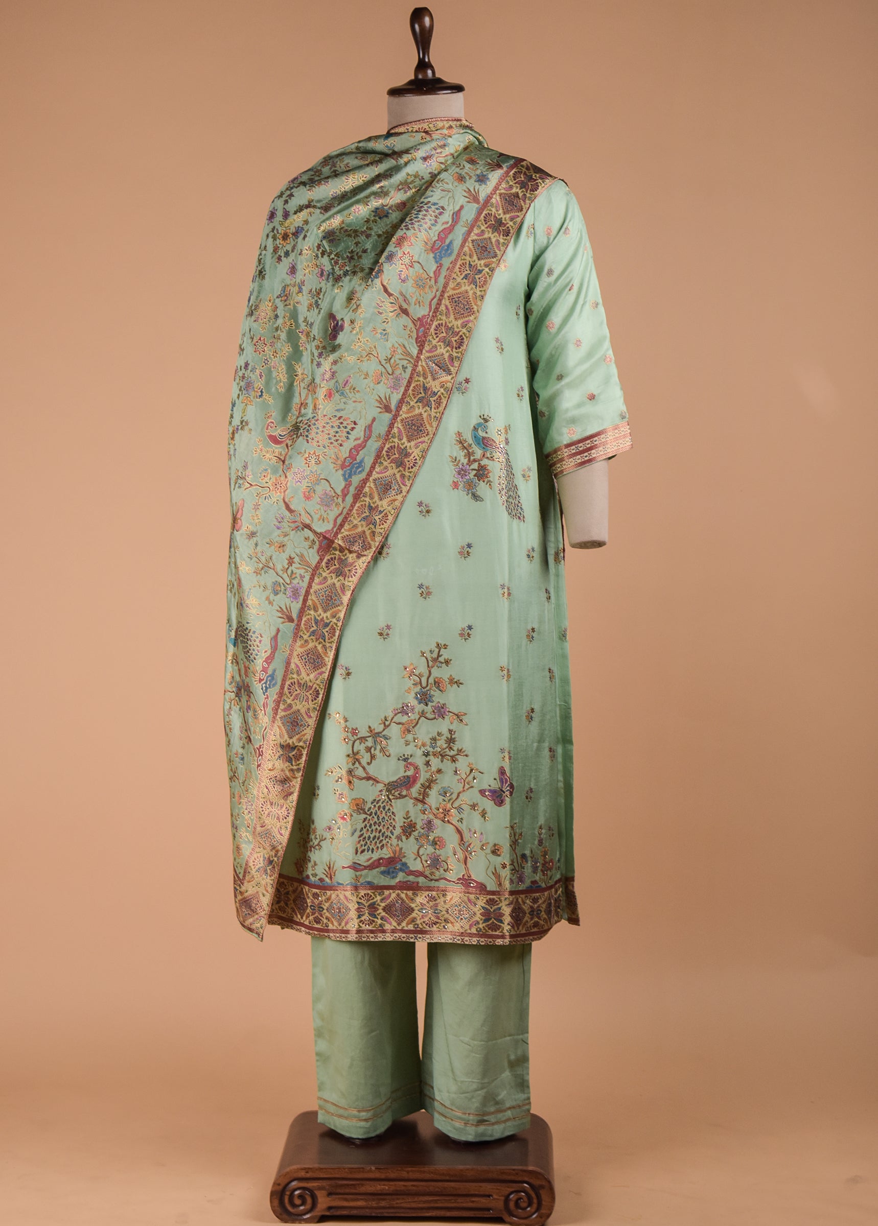Green Moroccan Silk Straight Set
