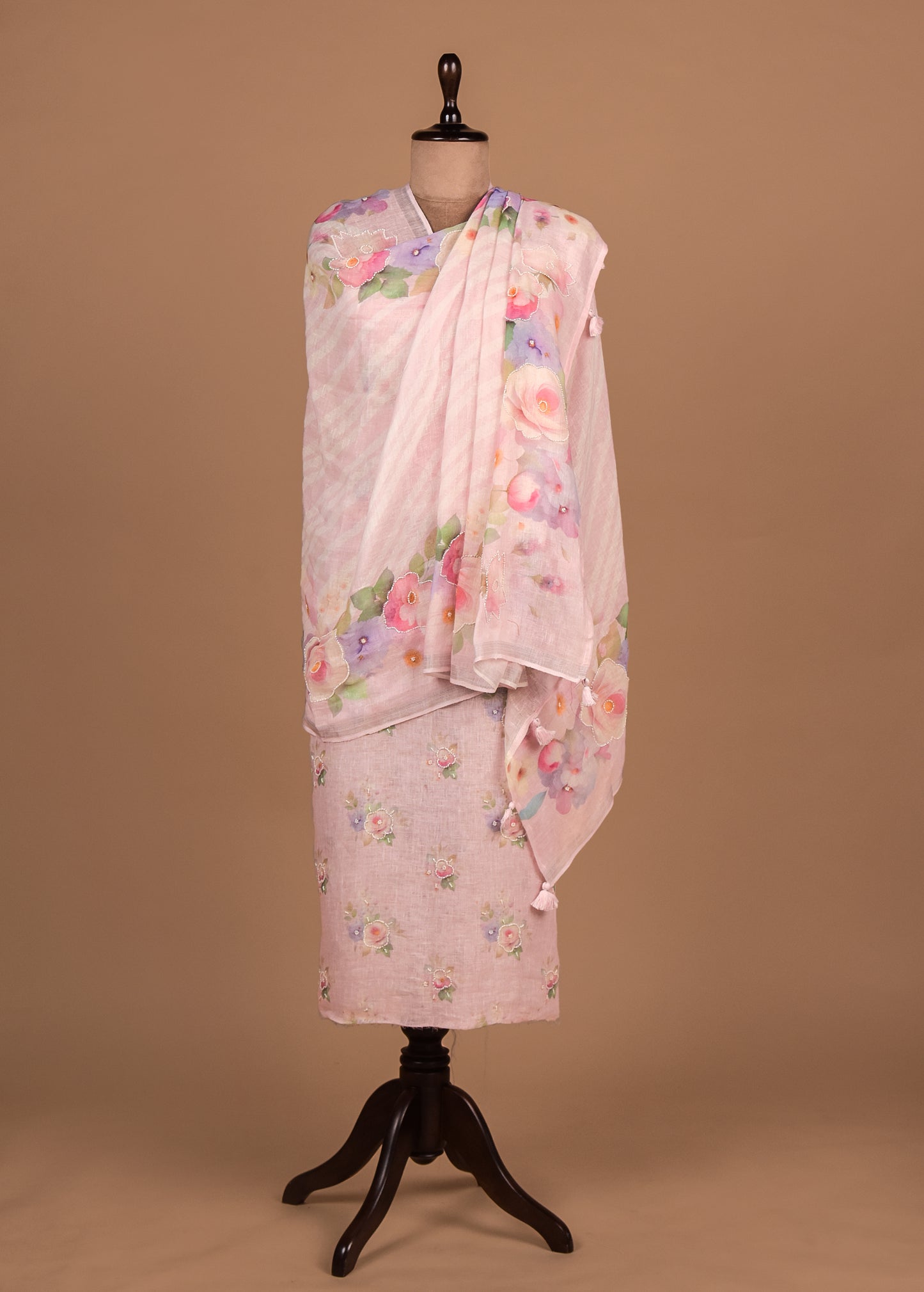 Pink Linen Dress Material