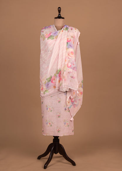 Pink Linen Dress Material