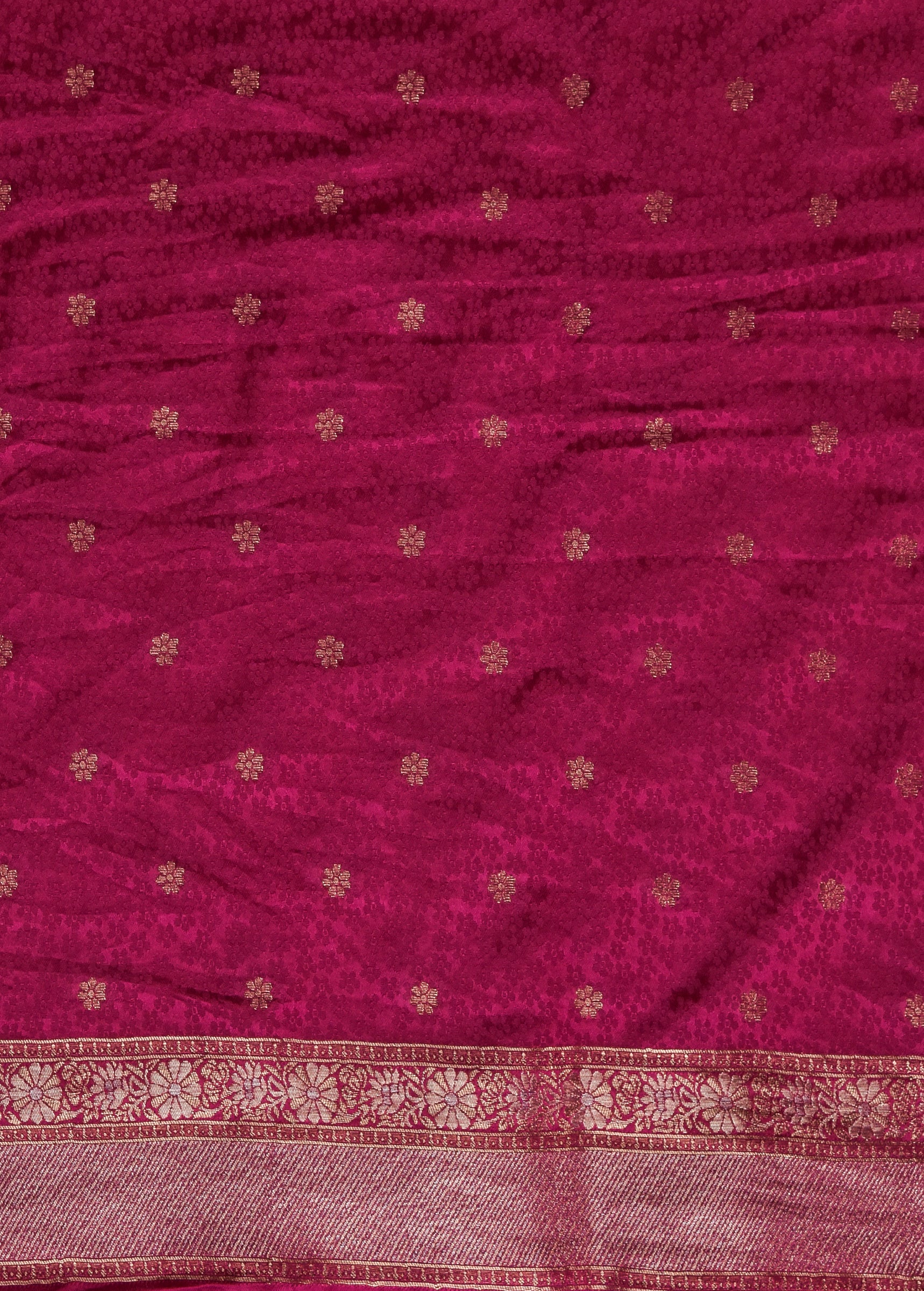 Magenta Moroccan Silk Banarasi Saree